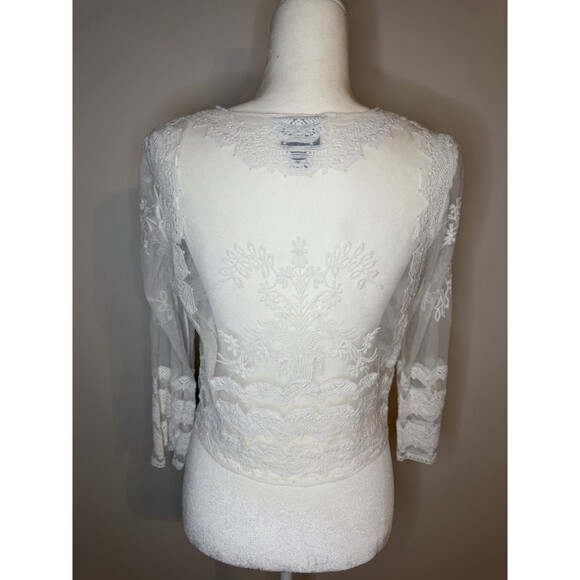 Rabbit Rabbit Rabbit Lace Cardigan Shrug White Small - Picture 5 of 8